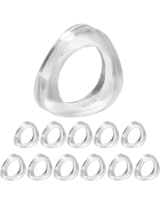 lot 63287 image: Clear Acrylic Napkin Rings - Modern Transparent Napkin Ring Holders for Weddings, Parties & Elegant Table Settings - ALPHA Living HOME - Retail $0