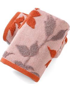 lot 63295 image: sense gnosis Burgundy Red Hand Towel Set of 2 Super Soft 100% Cotton Embossed Floral Pattern Highly Absorbent Jacquard Hand Towels for Bathroom 13x 29 Inch - Retail $0