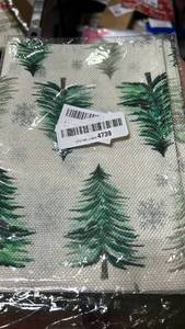 lot 63316 image: Pine Tree Print Linen Throw Pillow Cover - Retail $12
