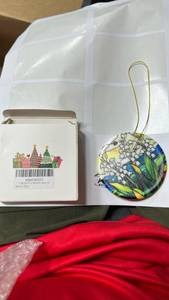 lot 63342 image: Lily of the Valley Birth Flower Ceramic Christmas Ornament - Retail $8