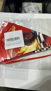 lot 63357 image: Race Car Happy Birthday Banner Pennant Garland - Retail $6