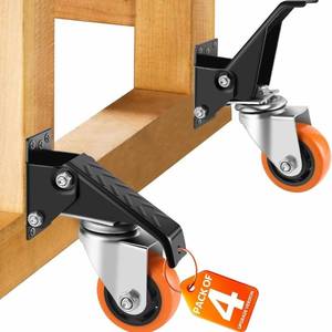 lot 62125 image: Caster Wheels, 3 Inch Workbench Casters Set of 4 Heavy Duty - 800 Lbs Capacity Retractable Swivel Castors with No Noise Polyurethane Wheels, Easy to Install for Tables Legs, Work Bench & Tool Carts - Retail $0