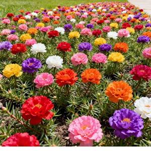 lot 62129 image: 10 packs of Moss Rose Seeds (Portulaca Grandiflora) - Mixed Color Perennial Ground Cover, Non-GMO, Heirloom, Vibrant Blooms for Garden Beds, Outdoor Planting & Garden Beautification - Retail $0