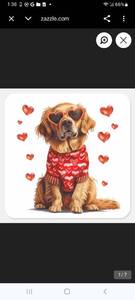 lot 62140 image: Valentines Day Golden Retriever Dog Square Bag - Retail $0