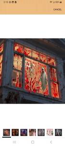 lot 23133 image: 4 Pcs Halloween Window Clings, Double Sided Skeleton Bloody Handprint Footprint Floor Stickers, Scary Halloween Party Decor for Windows Cars Bathroom Indoor Outdoor - Retail $0
