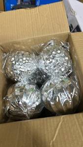 lot 23149 image: Silver Mirrored Disco Ball Ornaments Set of 12 - Retail $18