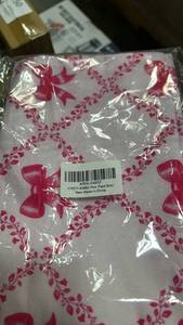 lot 23154 image: Pink Plaid Bow Print Fabric or Garment - Retail $8
