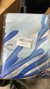 lot 23199 image: Blue Coral Print Fabric Textile - Retail $8