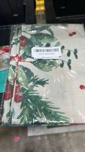 lot 23207 image: Christmas Holly Berry Fabric Placemat 13 x36 - Retail $8