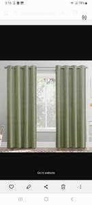 lot 23211 image: DangShine Sage Green Grommet Blackout Curtain Panels - Retail $25