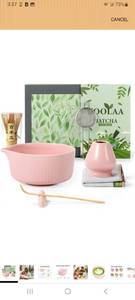lot 23225 image: Matcha Whisk Set, 7pcs Ceramic Bowl Matcha Kit & Handcrafted Bamboo Chasen Includes Bowl, Whisk, Spoons, Holder, Sifter for Matcha Lovers, Gift Mothers Day, Birthday, Anniversary - Retail $0