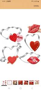 lot 23248 image: Teenyyou 4 Pcs Extra Large Mothers Day Cookie Cutters 7.5 Heart Shaped Stainless Steel Molds, Mothers Day Baking Gift for Mom, Women, GrandmaMissing  The Red and Pink Hearts - Retail $0