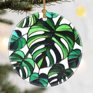 lot 23270 image: Christmas Ornaments, Dodosky 2.8in Ceramic Monstera Plant Ornament, Xmas Decor, Christmas Tree Ornaments, Xmas Decorations for Tree, Holiday Ornament, Gifts for Plant Lovers, Gifts for Women, Men - Retail $13