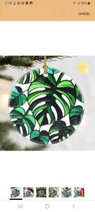 lot 23277 image: Christmas Ornaments, Dodosky 2.8in Ceramic Monstera Plant Ornament, Xmas Decor, Christmas Tree Ornaments, Xmas Decorations for Tree, Holiday Ornament, Gifts for Plant Lovers, Gifts for Women, Men - Retail $0