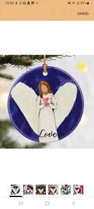 lot 23312 image: Love Angel Christmas Ornament, Dodosky 2.8in Ceramic Angel Ornaments, Xmas Decor, Christmas Tree Ornaments, Xmas Decorations for Tree, Holiday Ornament, Christian Gifts, Religious Spiritual Gifts - Retail $0