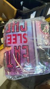 lot 33154 image: Eat Sleep Repeat Graphic blanket  - Retail $12