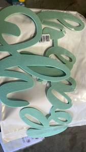 lot 33178 image: Teal Cursive Script Word Cutout Sign - Retail $12