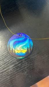 lot 33193 image: Northern Lights Ceramic Christmas Ornament - Retail $10