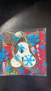 lot 33224 image: Wooden Reindeer Christmas Ornament Kit - Retail $3