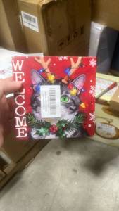 lot 22137 image: Christmas Cat Welcome Sign