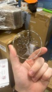 lot 22139 image: 30th Anniversary Engraved Glass Ornament