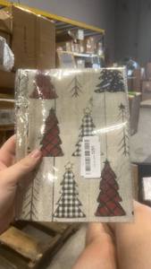 lot 22152 image: Christmas Tree Plaid Fabric Table Runner