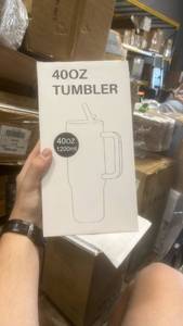 lot 22161 image: 40oz Tumbler with Handle and Straw