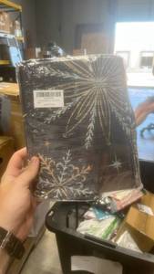 lot 22179 image: Black Let it Snow Table Runner