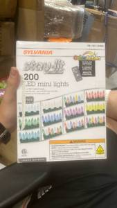 lot 22195 image: Sylvania Stay-Lit Platinum 200 LED Mini Lights with ColorAction Remote