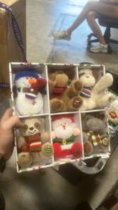 lot 22199 image: Christmas Holiday Mini Plush Stuffed Animal Gift Set