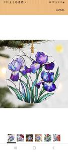 lot 22223 image: Christmas Ornaments, Dodosky 2.8in Ceramic Iris Flower Ornament, Xmas Decor, Christmas Tree Ornaments, Xmas Decorations for Tree, Holiday Ornament, Iris Flower Gifts, Gifts for Women, Mom, Grandma