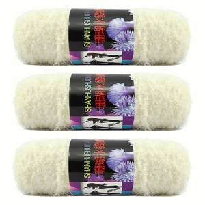 lot 1003 image: Super Soft Eyelash Yarn, 3 Packs of 100 g3.6 oz - Acrylic Blends Yarn - 110 yards100 m- KnittingCrochetKnitting Machine Yarn, Eyelash Plush Yarn for DIY Knitting and Crocheting Hat, Scarf, Purse