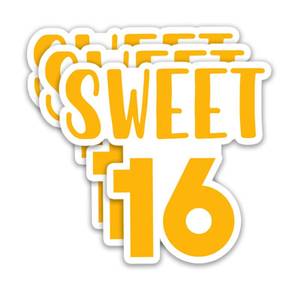 lot 1018 image: (3PCS) Sweet 16 Sticker �� Happy 16th Birthday Stickers Cheers to 16 Years Waterproof Vinyl Decals for Laptops, Scrapbooks, Journals, Water Bottles, Party Decorations, 3 x 2.8 inch