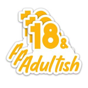 lot 1021 image: (3Pcs) Funny Happy 18th Birthday Stickers �� 18 & Adultish �� Its My 18th Birthday Waterproof Vinyl Decals for Water Bottles, Scrapbooks, Journals, 3 x 2.4 inch