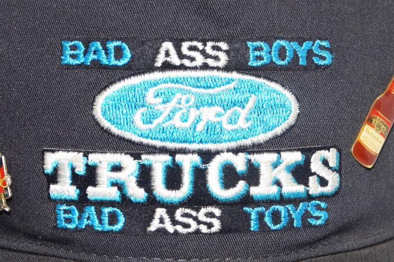 lot 341 image: Mens Hat with Collector Pins  Bonus Hat   FORD Men Check This Out