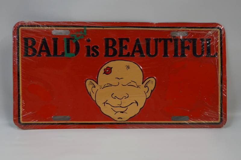 lot 367 image: Vintage Bald is Beautiful Licence Plate