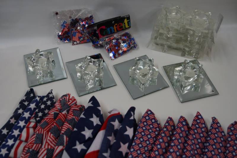 lot 371 image: �Party Supplies for 4th of July �  Napkins, mirrors & Candles for Center Piece & More
