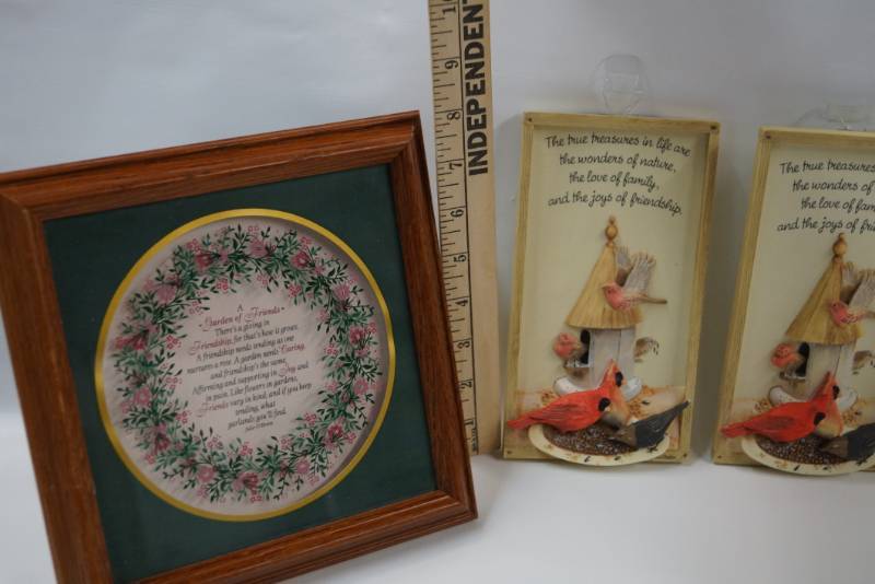 lot 378 image:   3 Beautiful Friendship Plaques