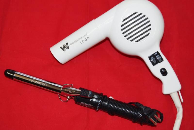 lot 397 image: White-Westinghouse Blow Dryer &  Conair Instant Heat Curling Iron