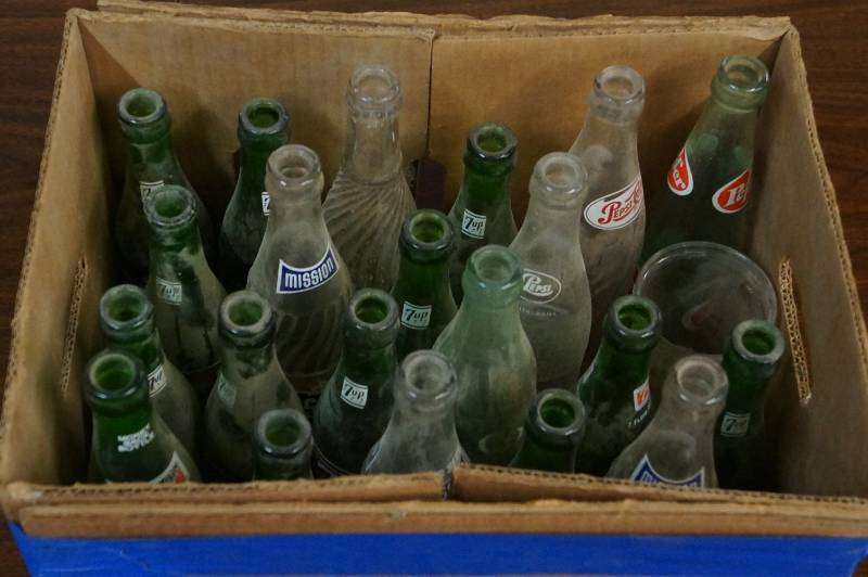 lot 470 image: Vintage Soda Pop Bottle Lot- Mountain Dew- Pepsi and More