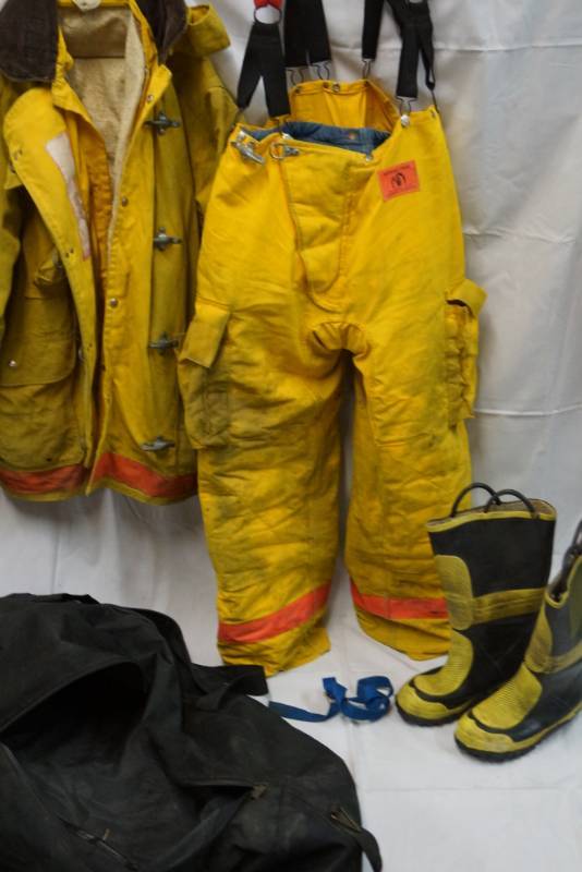 lot 472 image: Fireman Fighter Gear- Pants-Coat-Boots
