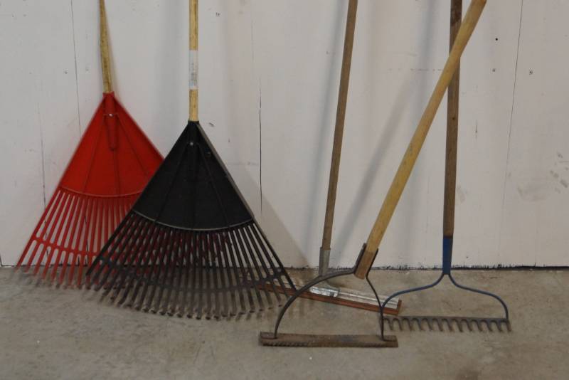lot 504 image: Rakes and Idiot Stick  Yard Work Time