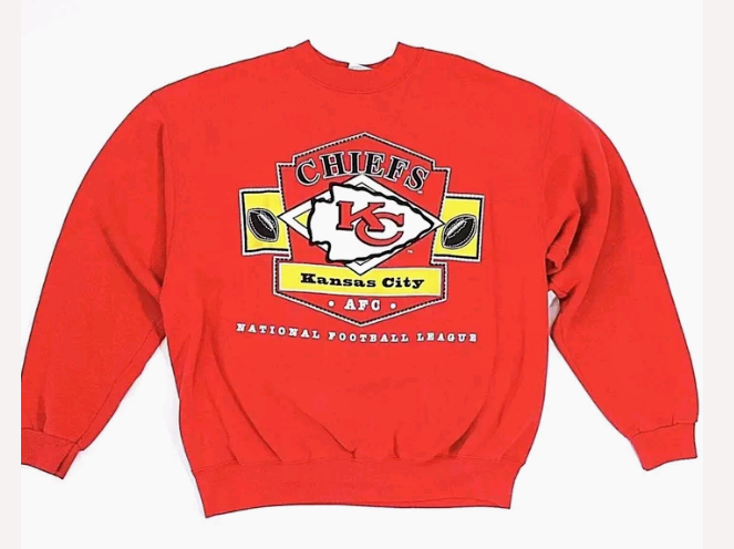 lot 650 image: Vintage  Rare  Kansas City Chiefs - 1995 - AFC Sweatshirt Size XXL.