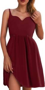 lot 1008 image: Women Nightgown Babydoll Lingerie Dress Sexy Sleepwear Mini Slip Chemise Nightwear. Burgundy Large