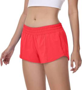 lot 1050 image: MCEDAR Womens Lightweight Running Shorts Low Waisted Mesh Liner Quick-Dry Athletic Workout Gym Shorts with Zip Pocket Pale Raspberry,12XL