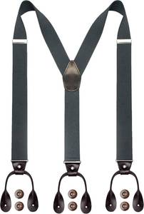 lot 1065 image: JEMYGINS Mens 1.4 inches Wide with 6 Button End Elastic Adjustable Suspenders