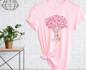 lot 1183 image: Breast Cancer Awareness Shirt for Women Pink Ribbon T Shirt Support Survivor Tee Tops Pink XXL