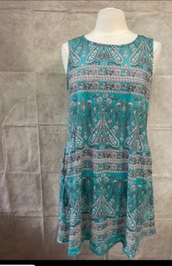 lot 1207 image: Hbeyyto Fun Womens Summer Dress Sleeveless Turquoise Paisley 4XL