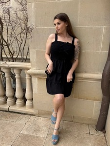 lot 1236 image: ZESICA Womens Summer Sleeveless Ruffle Tiered Layered Mini Dresses 2025 Square Neck Smocked Short Beach Sundress Black XL