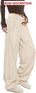 lot 1258 image: YESNO Womens Corduroy Casual Baggy Pants Elastic Waist Wide Leg Trousers with Pockets PCB Blue XL